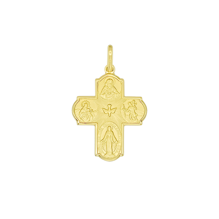 SCAPULAR - CROSS PENDANT - GOLD