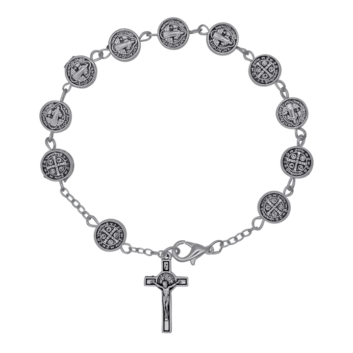ST BENEDICT - ROSARY BRACELET - METAL