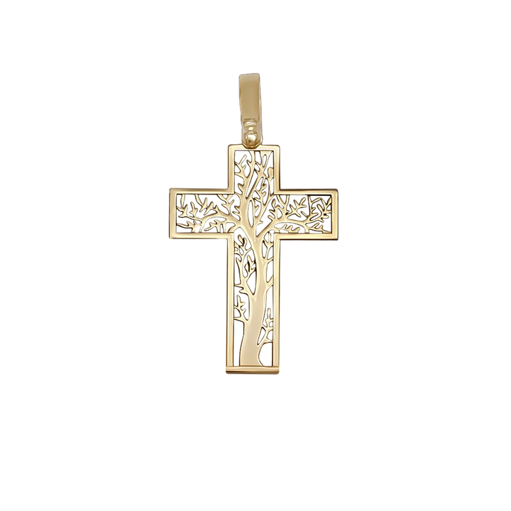 TREE OF LIFE CROSS PENDANT - VERMEIL SILVER