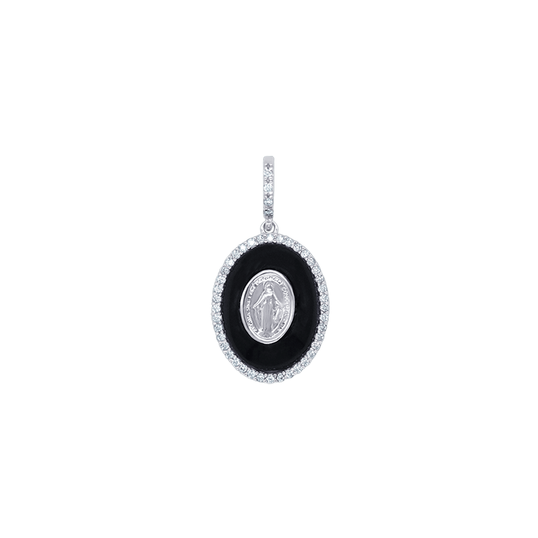 MIRACULOUS MEDAL HANGER - SILVER AND ZIRCONIA