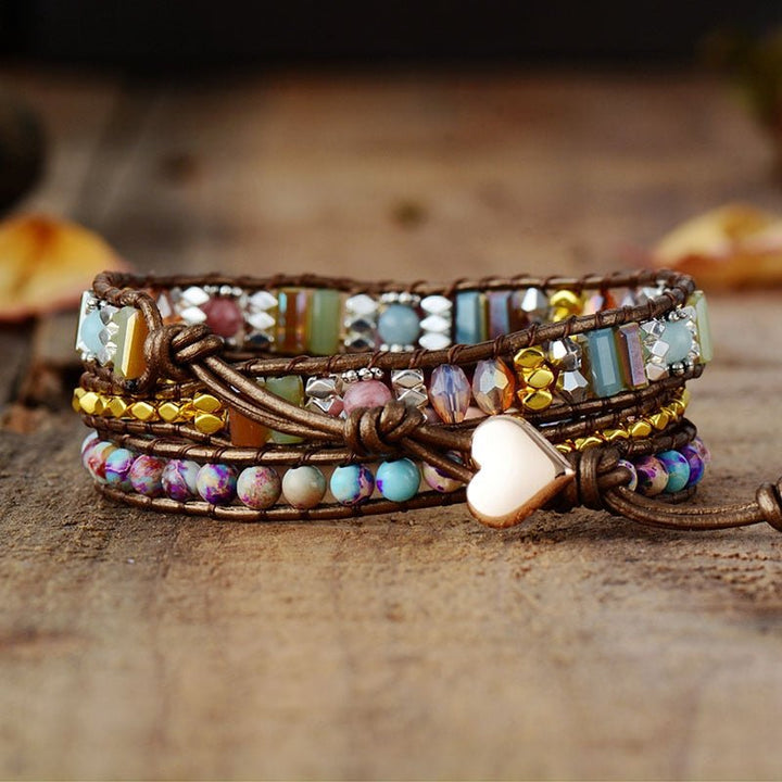 "Softness of the Heart" Rhodochrosite Wrap Bracelet