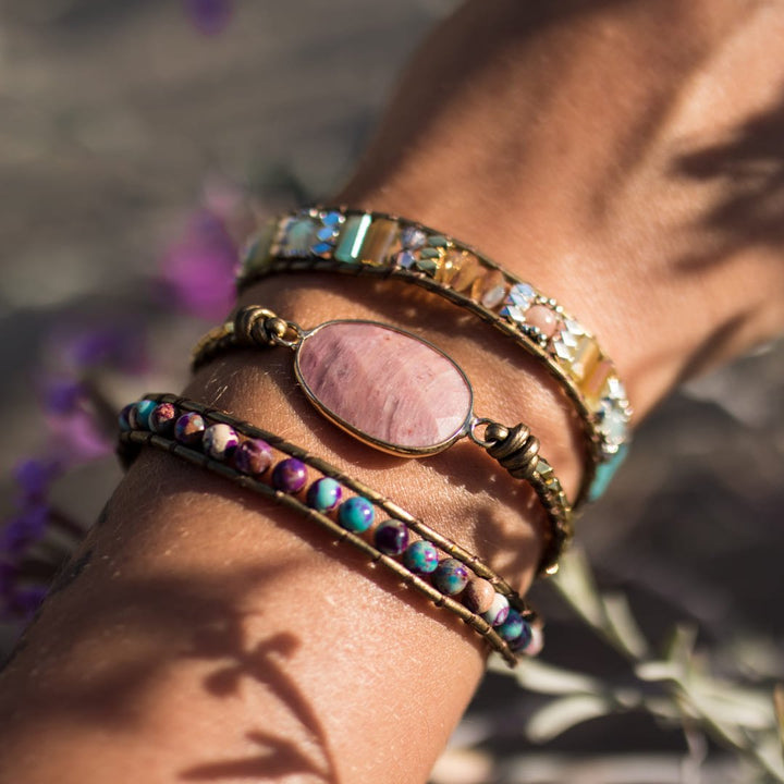 "Softness of the Heart" Rhodochrosite Wrap Bracelet