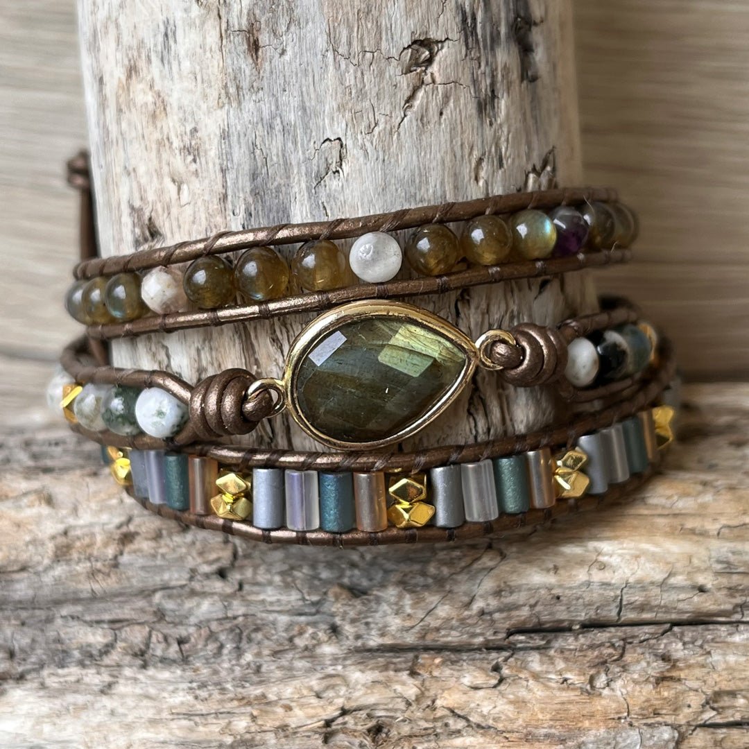 "Symbolic Protection" Labradorite Wrap Bracelet