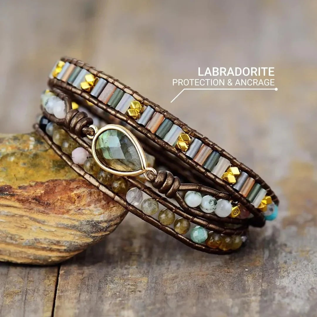 "Symbolic Protection" Labradorite Wrap Bracelet
