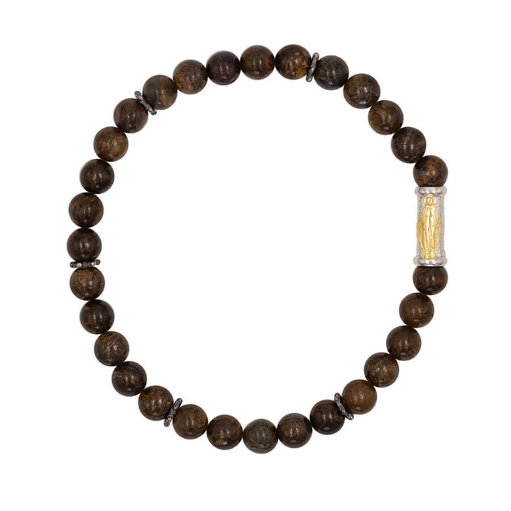 OUR LADY OF GRACE BRACELET - BRONZITE AND SILVER