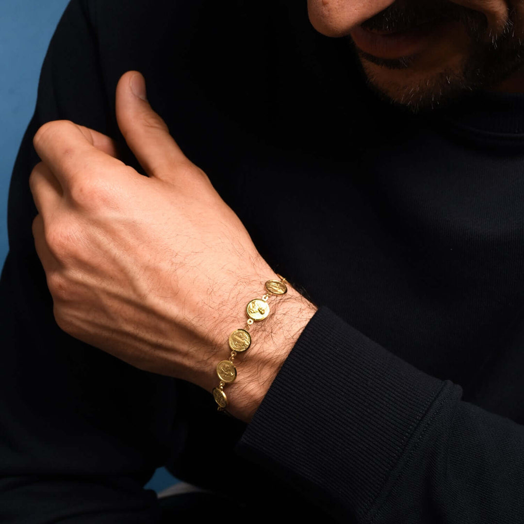 CATHOLIC MEDALS BRACELET - GOLD SILVER