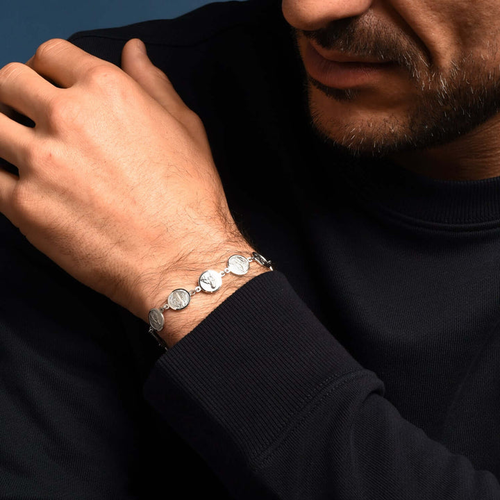 CATHOLIC MEDALS BRACELET - SILVER
