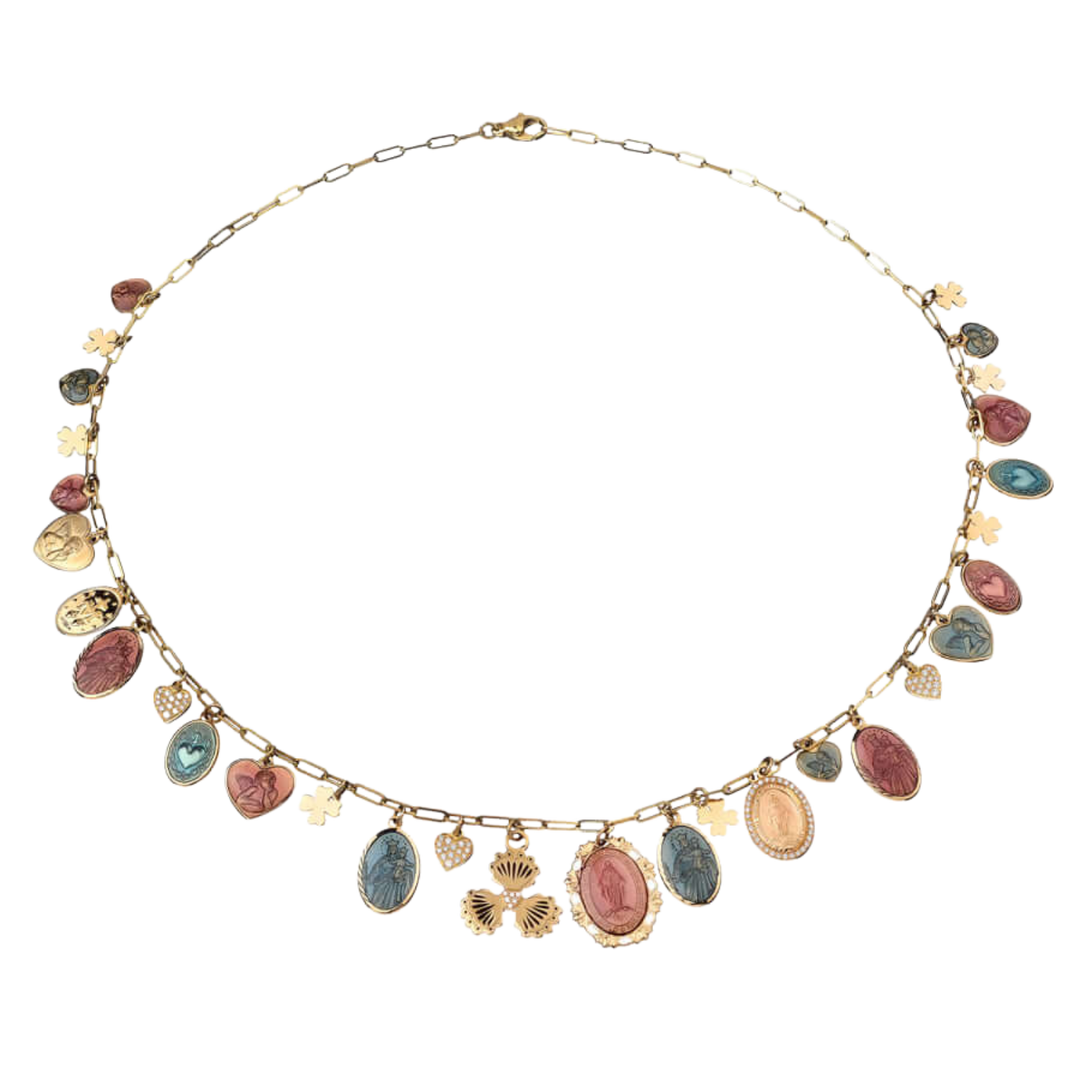 CHARMS NECKLACE - GOLD AND DIAMONDS