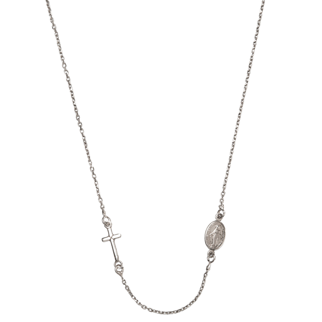 MIRACULOUS AND CROSS - NECKLACE - SILVER