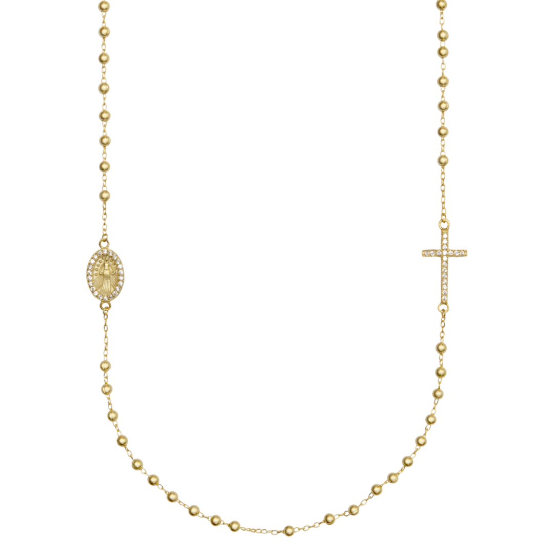 MIRACULOUS CROSS - NECKLACE - VERMEIL SILVER