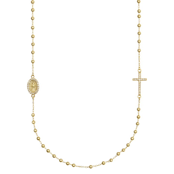 MIRACULOUS CROSS - NECKLACE - VERMEIL SILVER