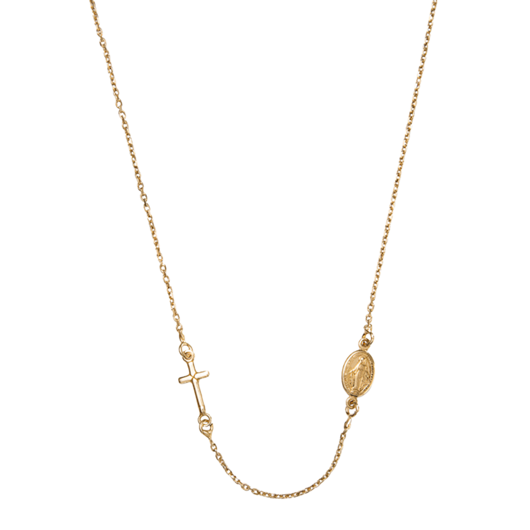 MIRACULOUS CROSS - NECKLACE - VERMEIL SILVER
