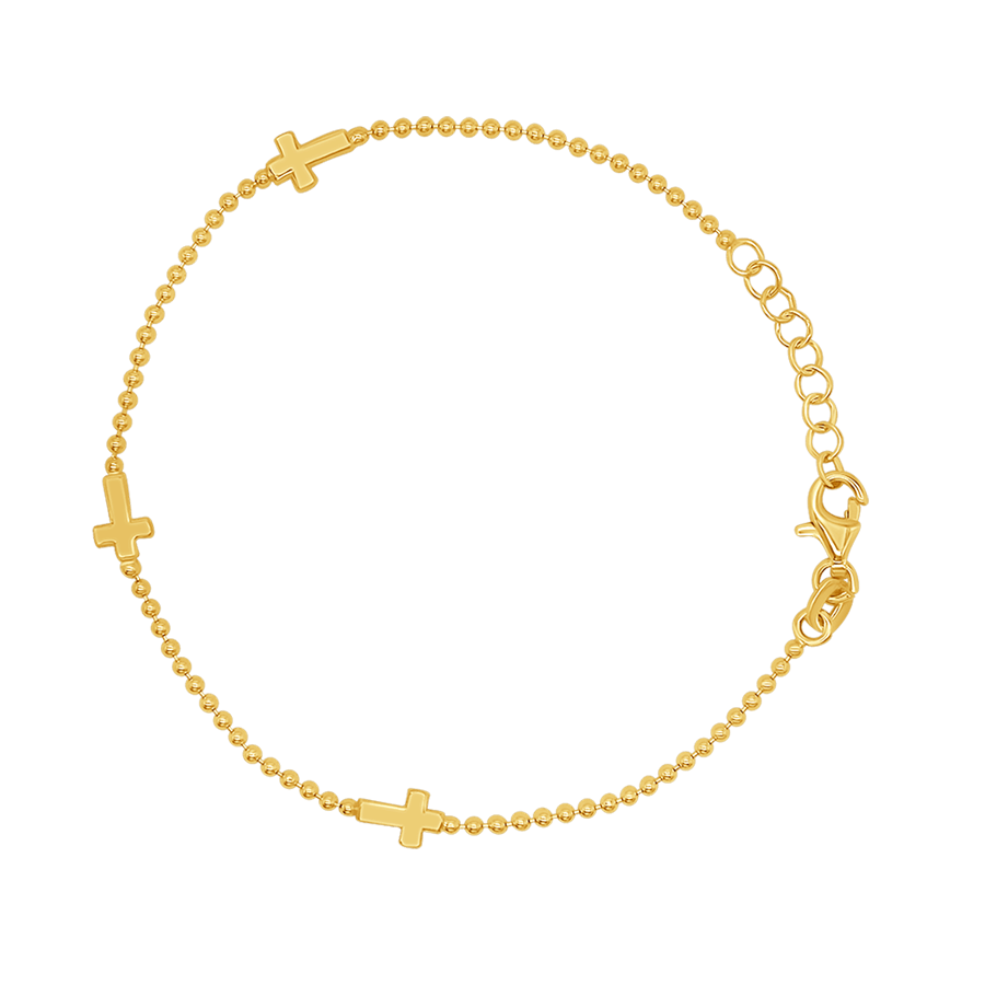 CROSS BRACELET - GOLDEN SILVER