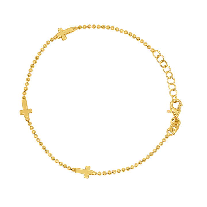 CROSS BRACELET - GOLDEN SILVER
