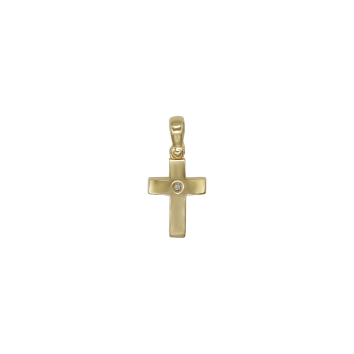 CROSS PENDANT - GOLD AND CUBIC ZIRCONIA