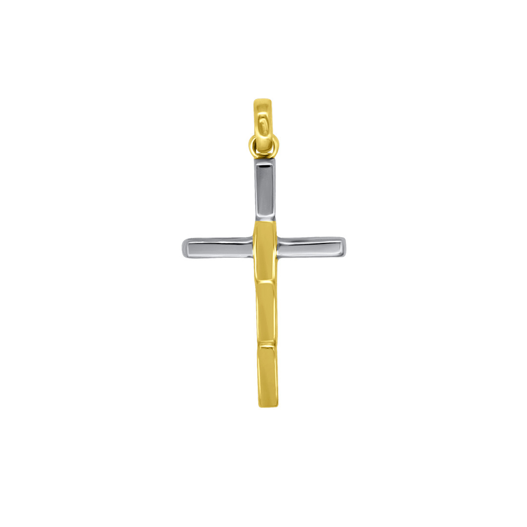 CROSS PENDANT - BICOLOR GOLD