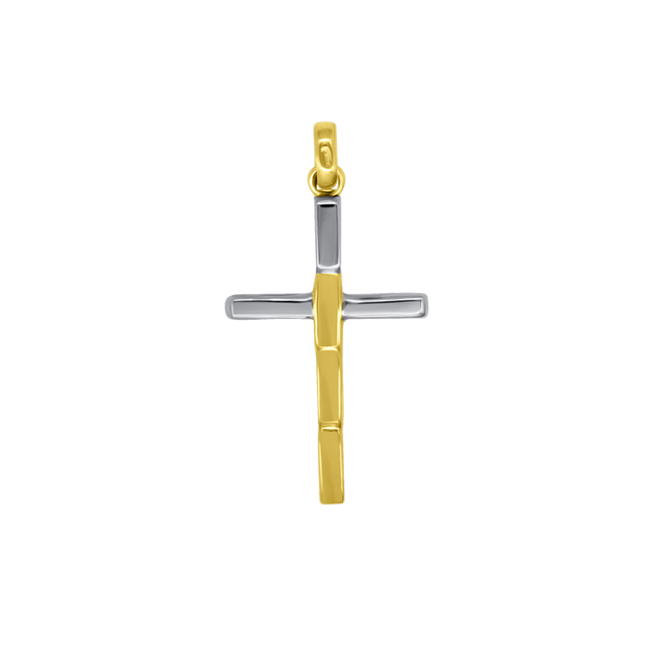 CROSS PENDANT - BICOLOR GOLD