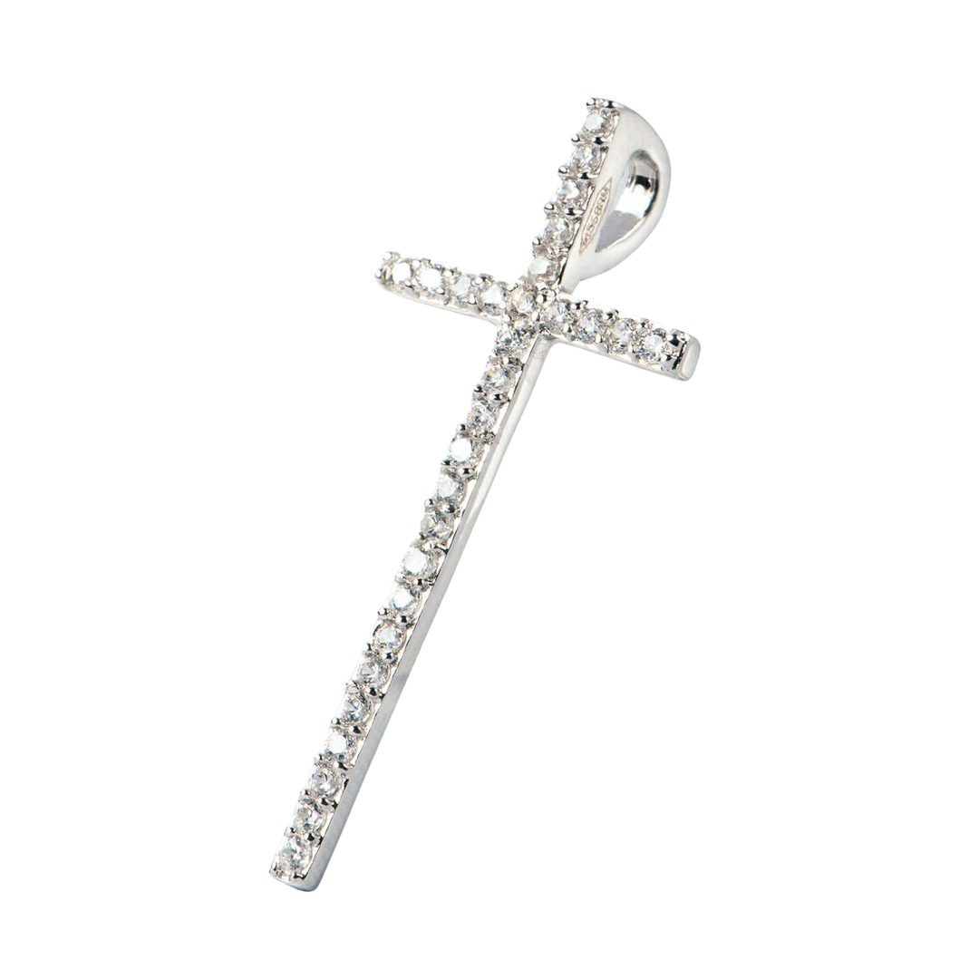 CROSS PENDANT - SILVER AND ZIRCONIA