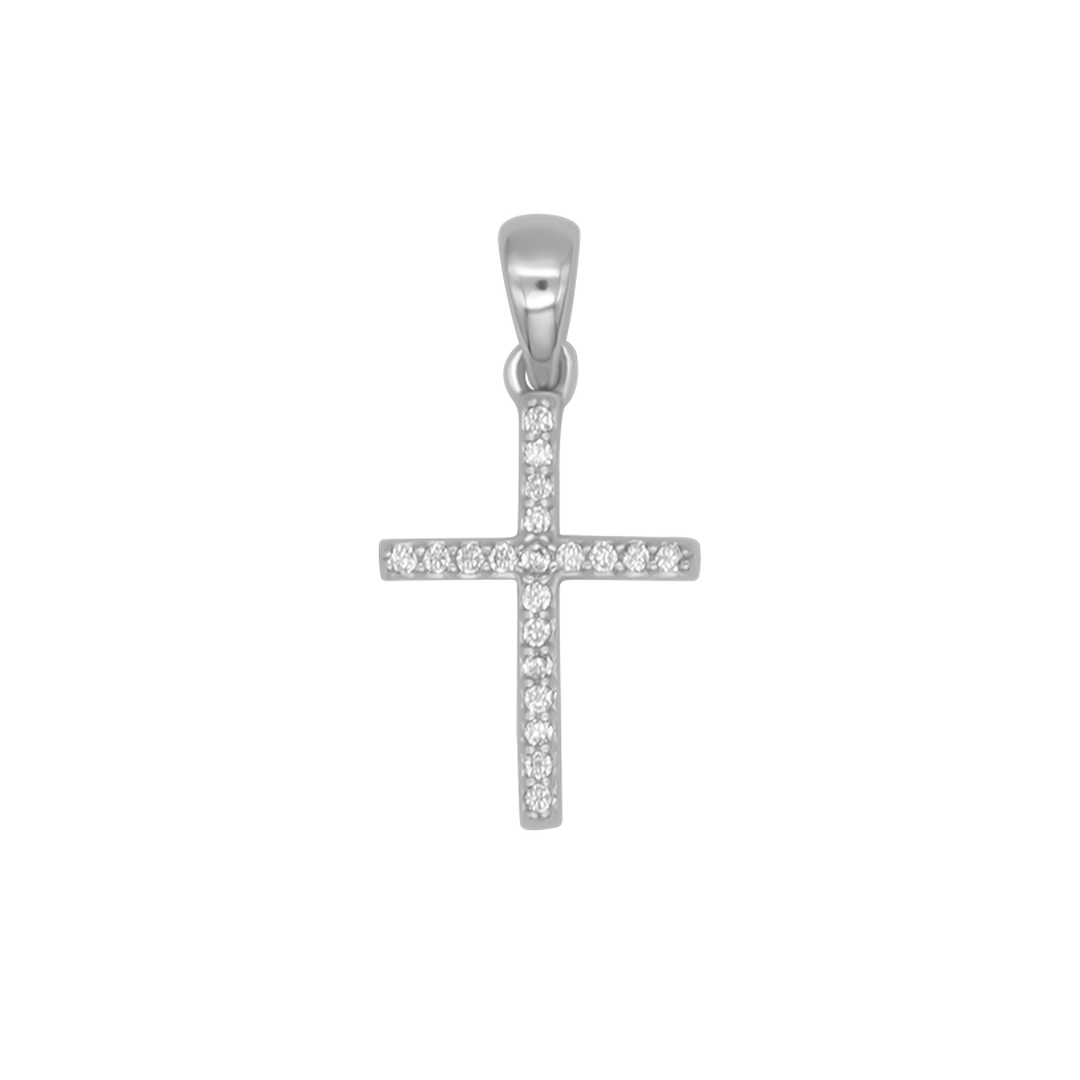 CROSS PENDANT - ZIRCONIA AND SILVER