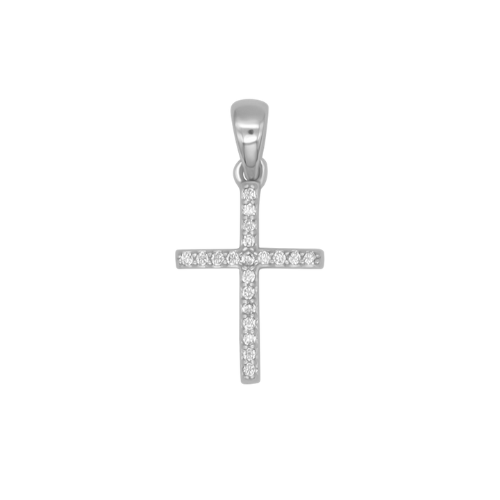 CROSS PENDANT - ZIRCONIA AND SILVER