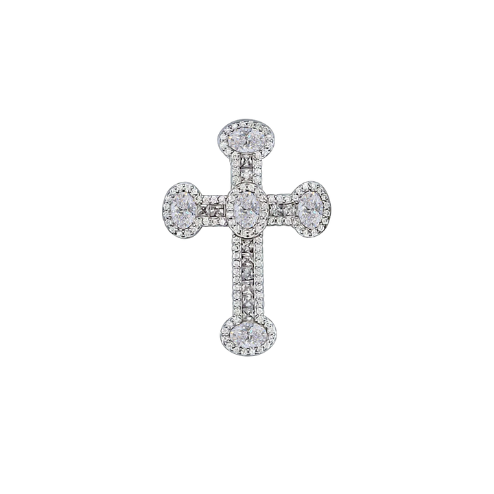CROSS PENDANT - SILVER, CRYSTALS AND ZIRCONIA