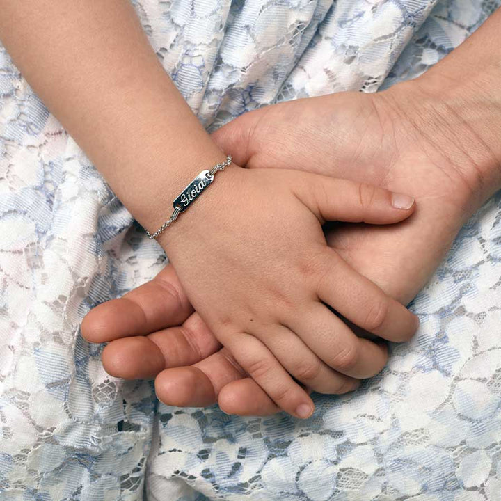 CUSTOMIZABLE ARMBAND FOR CHILDREN - SILVER