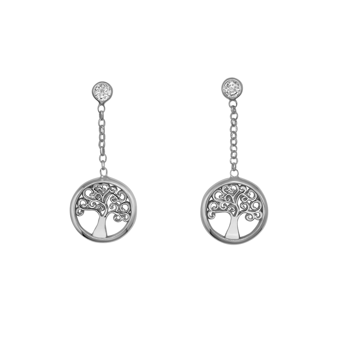 TREE OF LIFE - DANGLING EARRINGS - SILVER