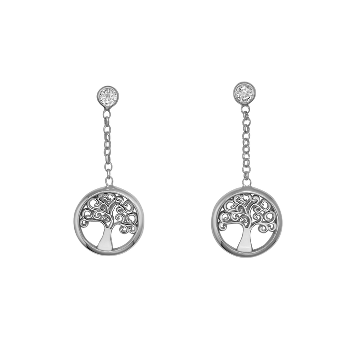 TREE OF LIFE - DANGLING EARRINGS - SILVER