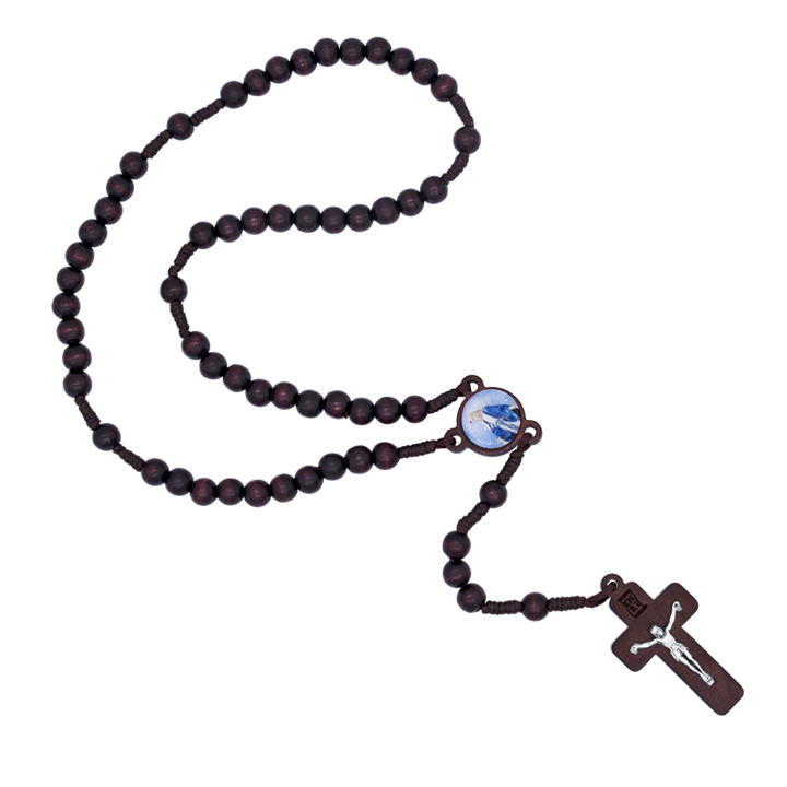 DARK WOOD BEAD ROSARY - ROPE