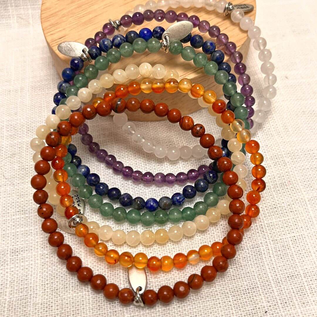 "Opening of the 7 Chakras" Natural Stone Bracelet Set