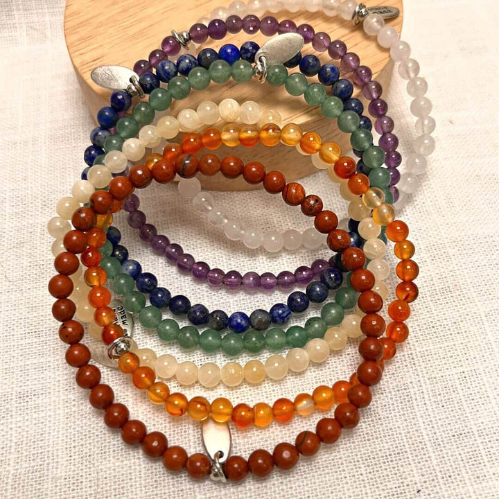 "Opening of the 7 Chakras" Natural Stone Bracelet Set