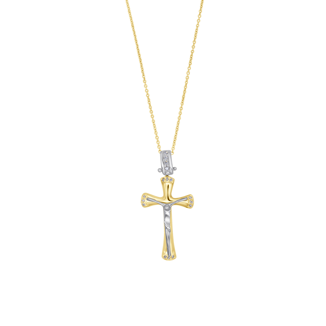 DIAMOND CRUCIFIX - NECKLACE - GOLD