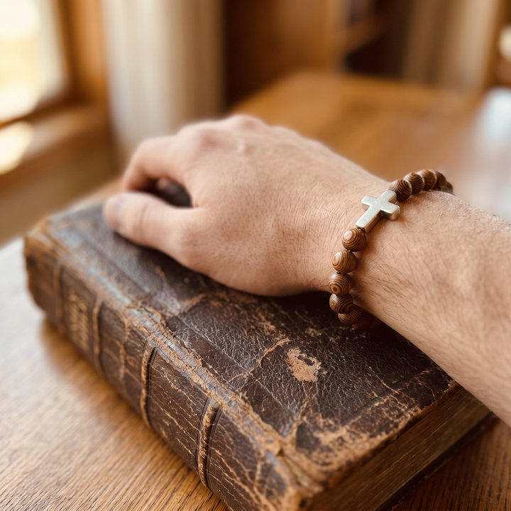 Free Today : Earth Wood Cross Bracelet
