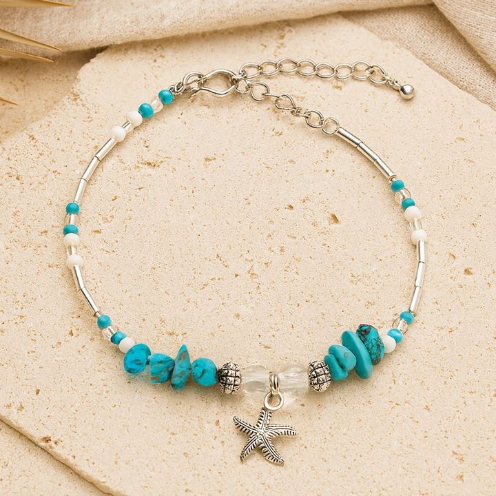 Turquoise Starfish Anklet