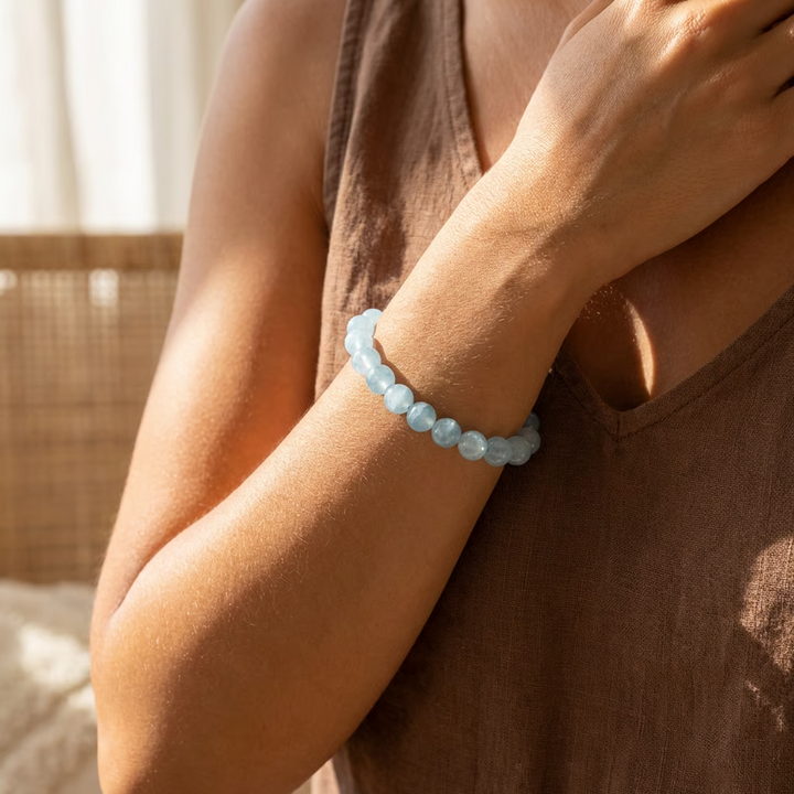 "Bonheur" Bracelet in Aquamarine