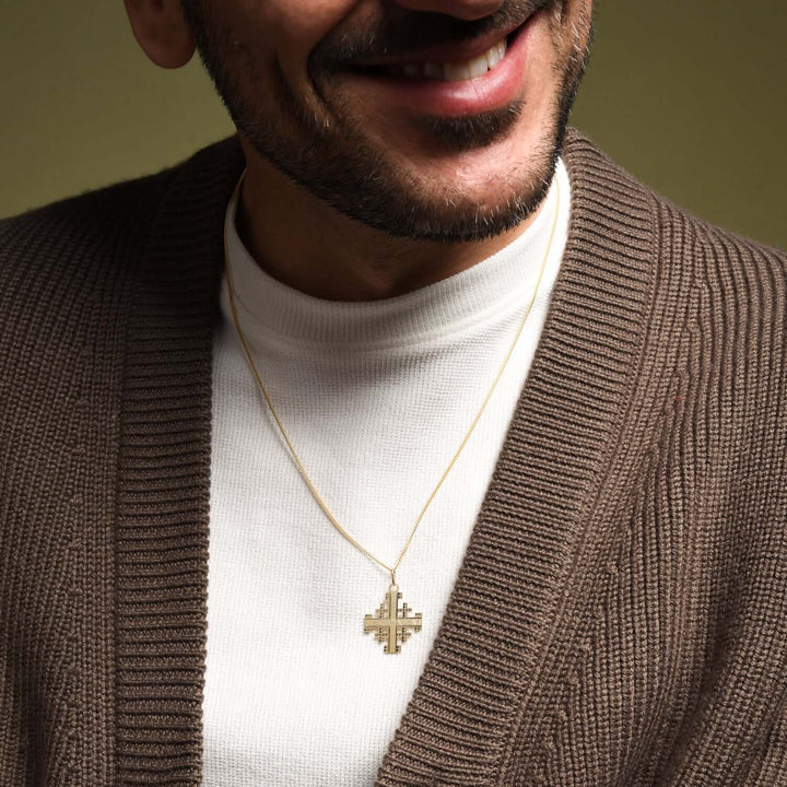 JERUSALEM CROSS PENDANT - GOLD PLATED SILVER