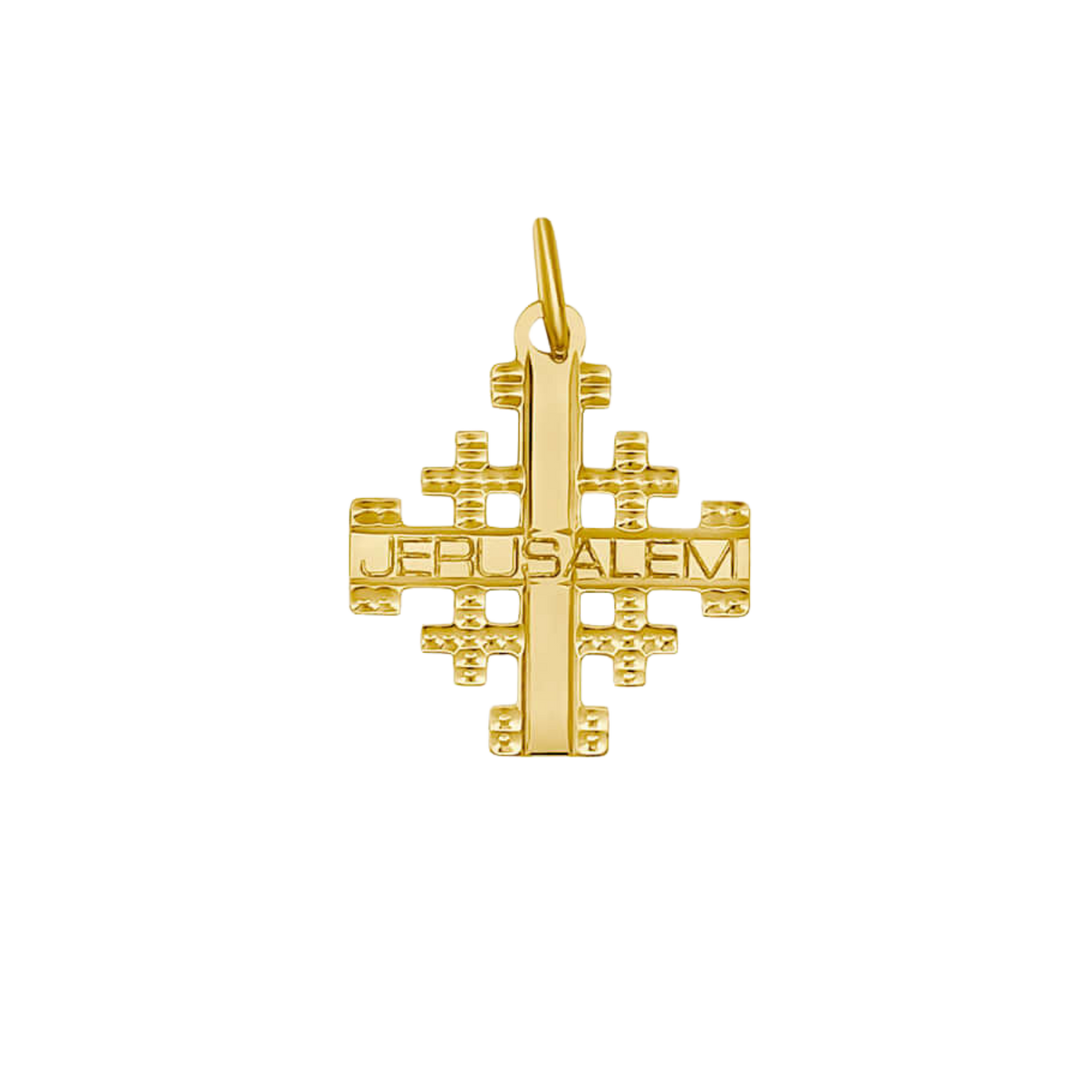 JERUSALEM CROSS PENDANT - GOLD PLATED SILVER
