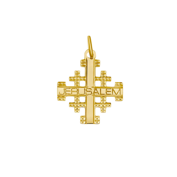 JERUSALEM CROSS PENDANT - GOLD PLATED SILVER
