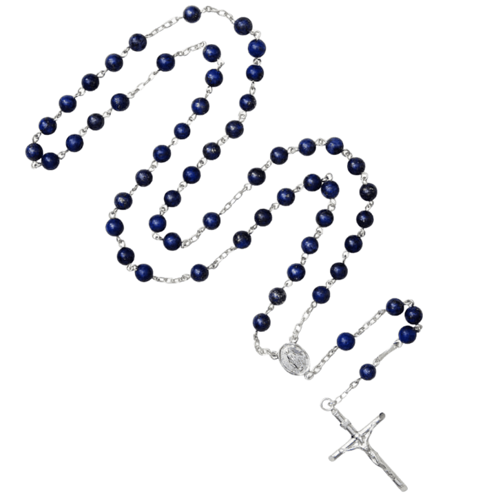 LAPIS LAZULI ROSARY - SILVER