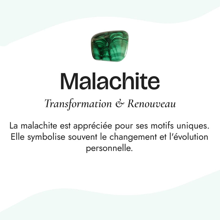 Bracelet "New Beginning" in Malachite and Rock Crystal