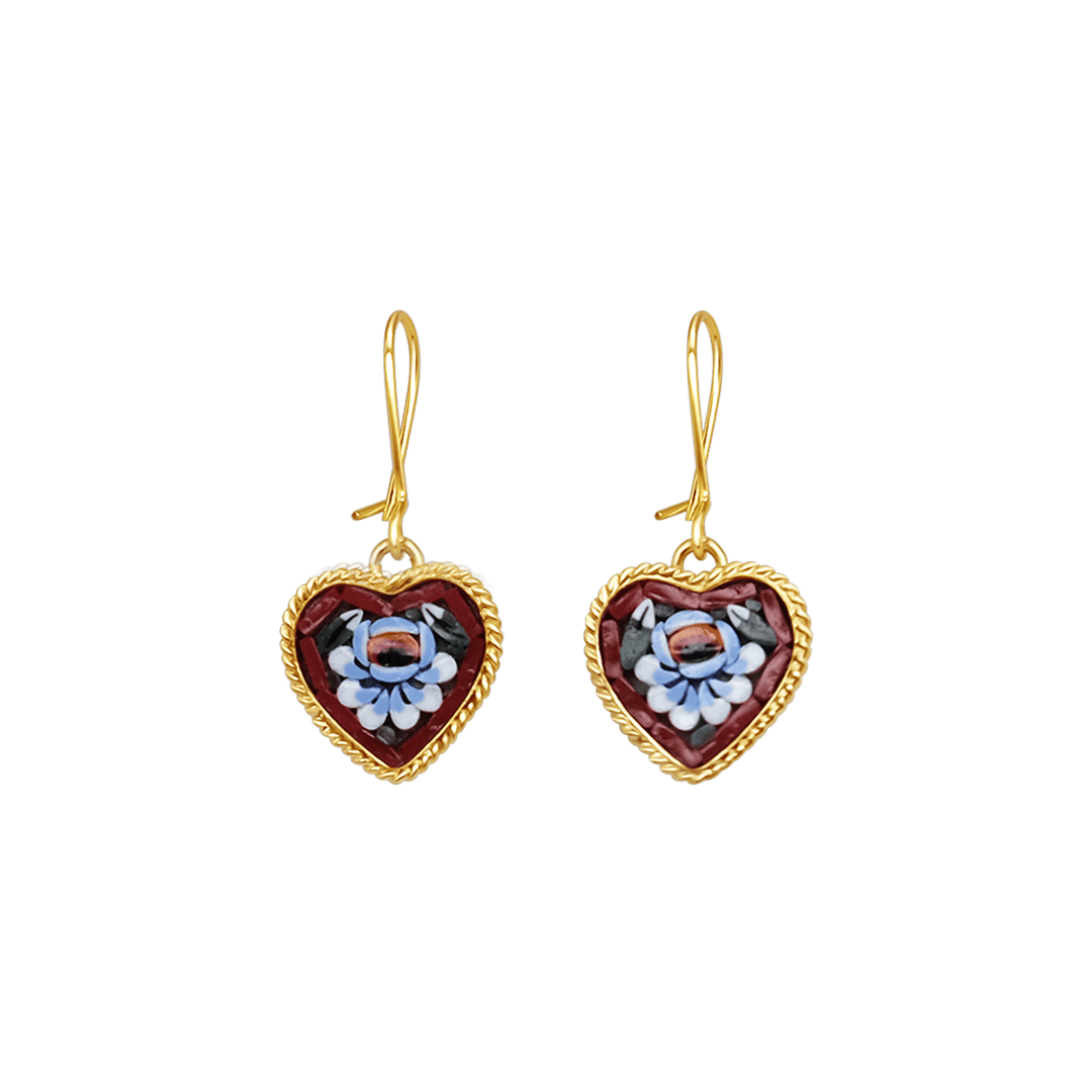 EARRINGS - MICROMOSAIC JEWELRY - GOLDEN METAL