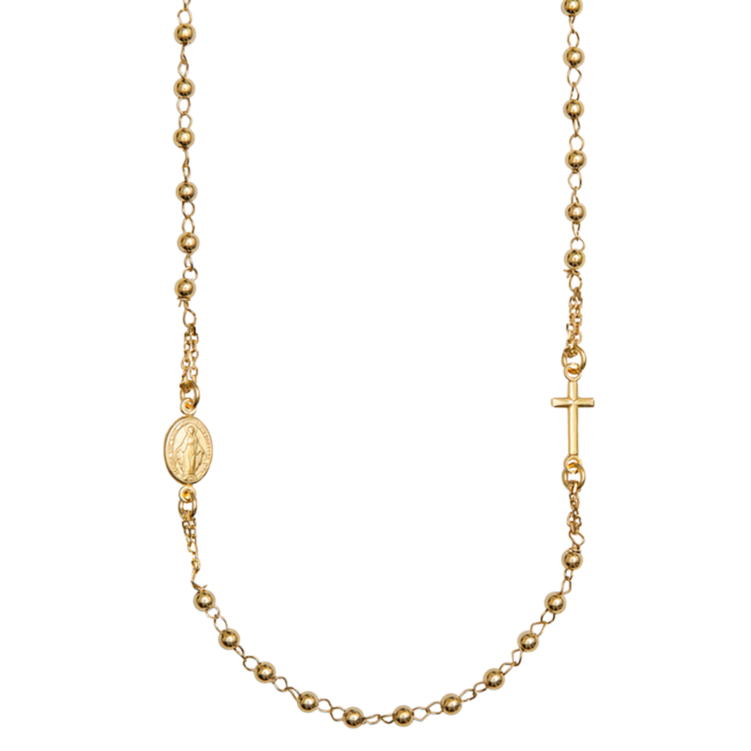 MIRACULOUS CROSS - NECKLACE - VERMEIL SILVER