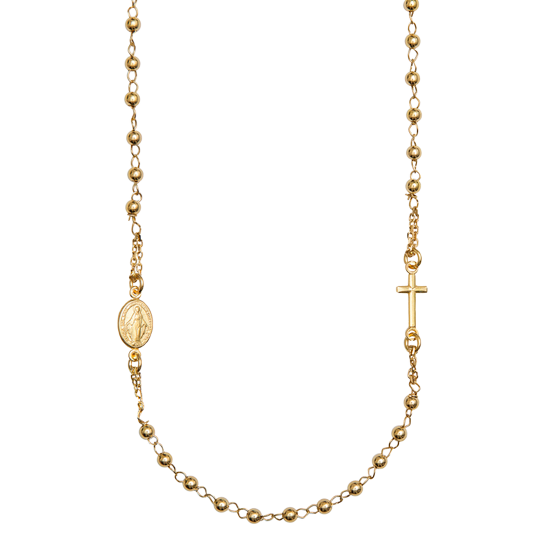 MIRACULOUS AND CROSS - NECKLACE - GOLD