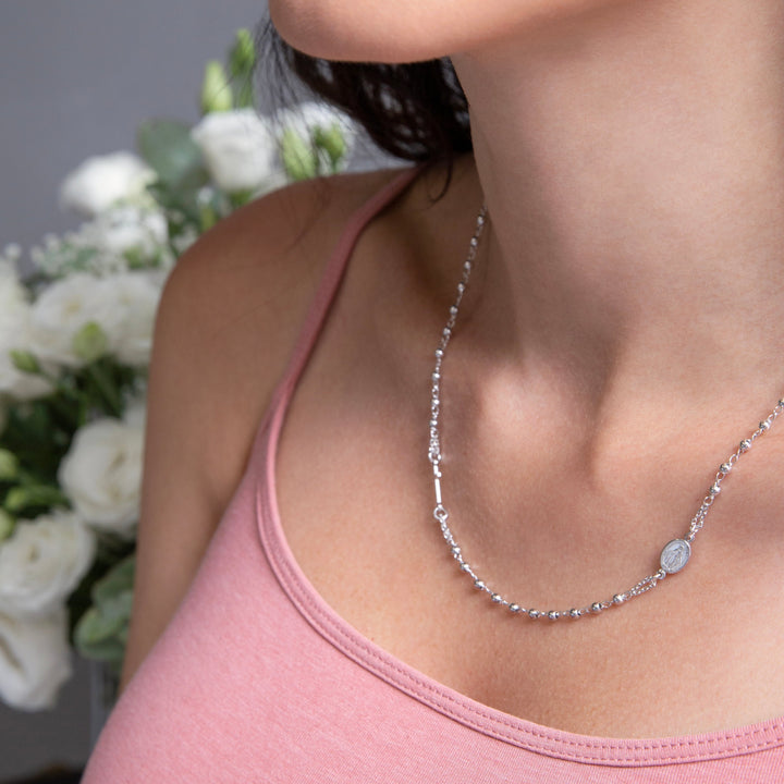 MIRACULOUS CROSS - NECKLACE - WHITE GOLD