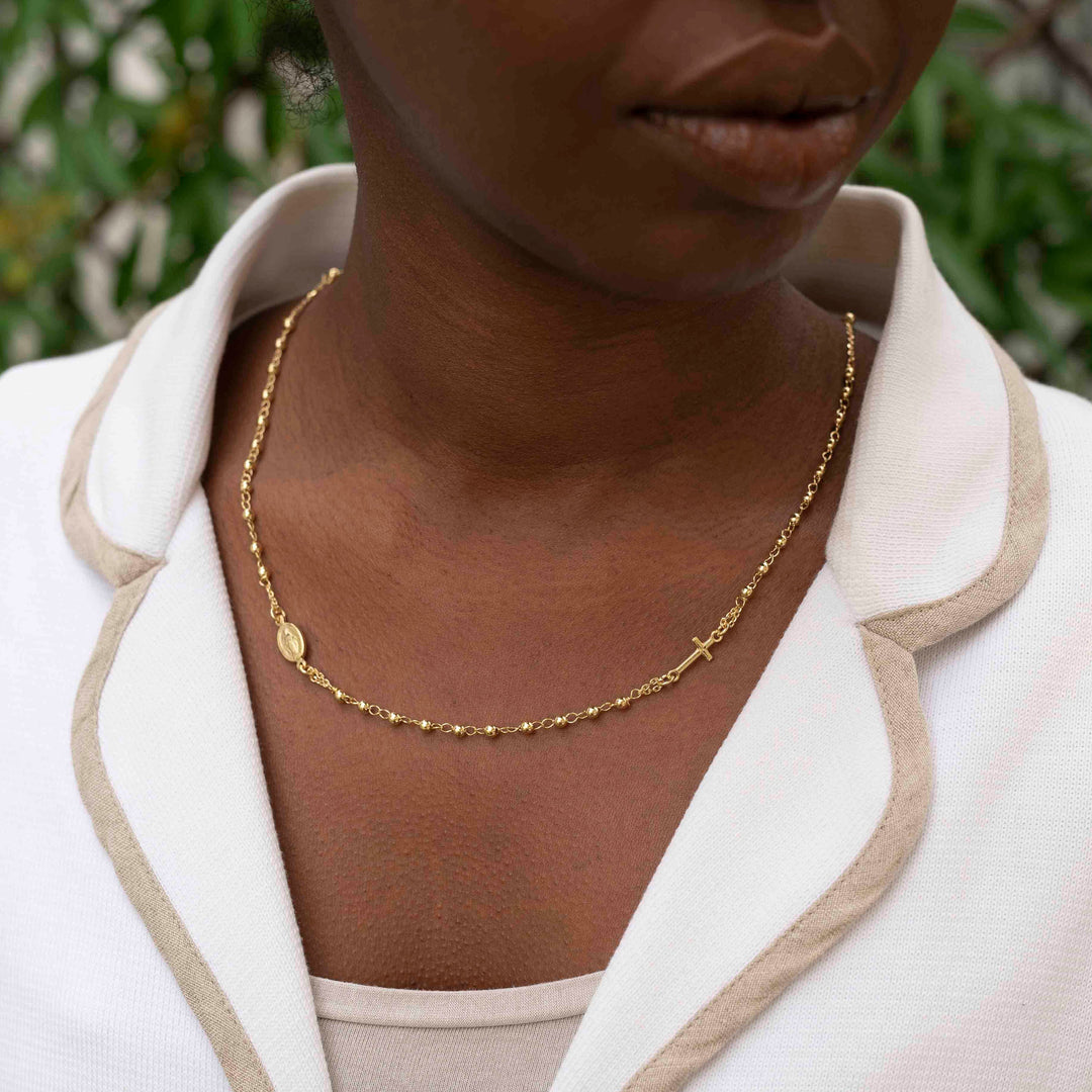 MIRACULOUS CROSS - NECKLACE - VERMEIL SILVER