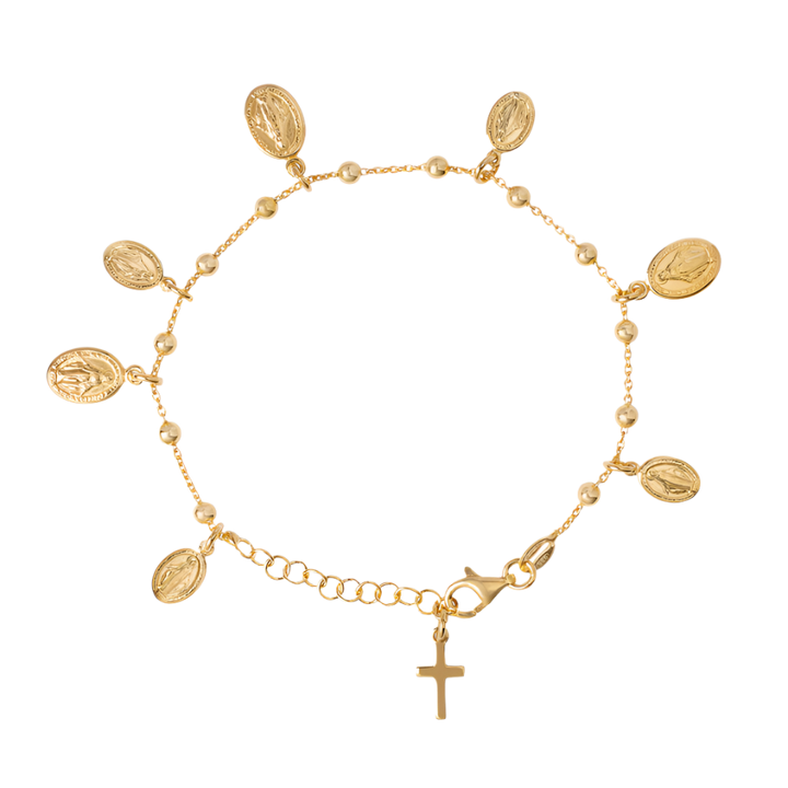 MIRACULOUS MADONNA MEDAL - BRACELET - VERMEIL SILVER