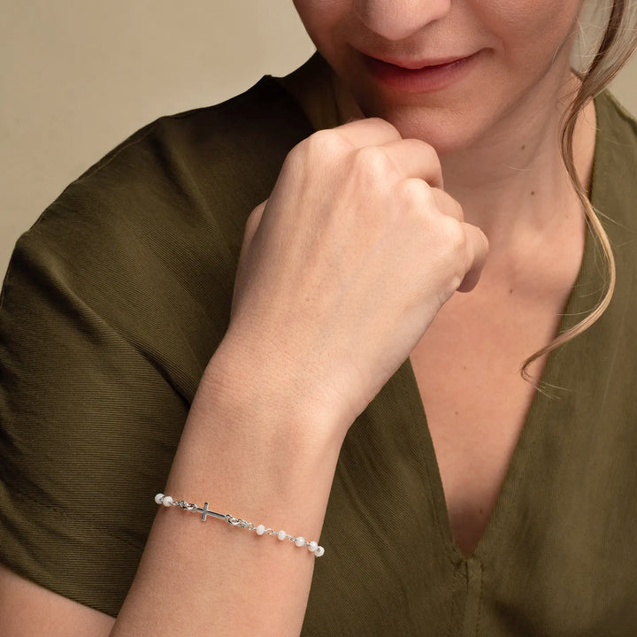MIRACULOUS MEDAL IN CROSS - BRACELET - SILVER