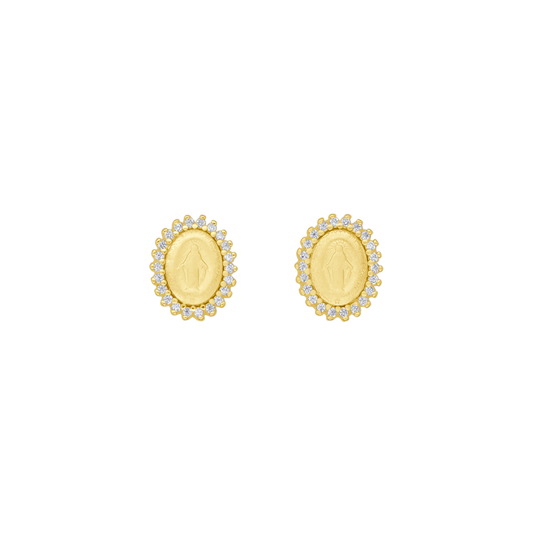 MIRACULOUS MEDAL - EARRINGS - GOLDEN SILVER