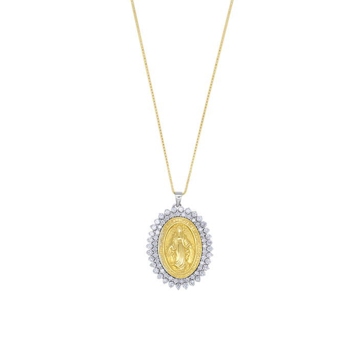MIRACULOUS MEDAL NECKLACE - GOLD AND DIAMONDS