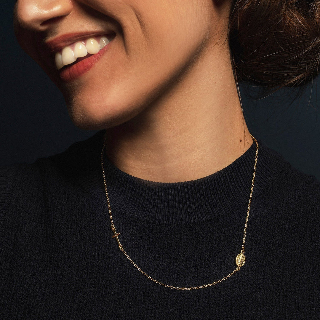 MIRACULOUS CROSS - NECKLACE - VERMEIL SILVER